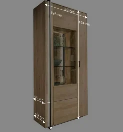 Wohnen Vitrinen<Wohnzimmervitrine aus Asteiche Massivholz - Clenza