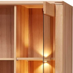 Wohnen Vitrinen<Wohnzimmervitrine aus Kernbuche mit LED - Amyonta