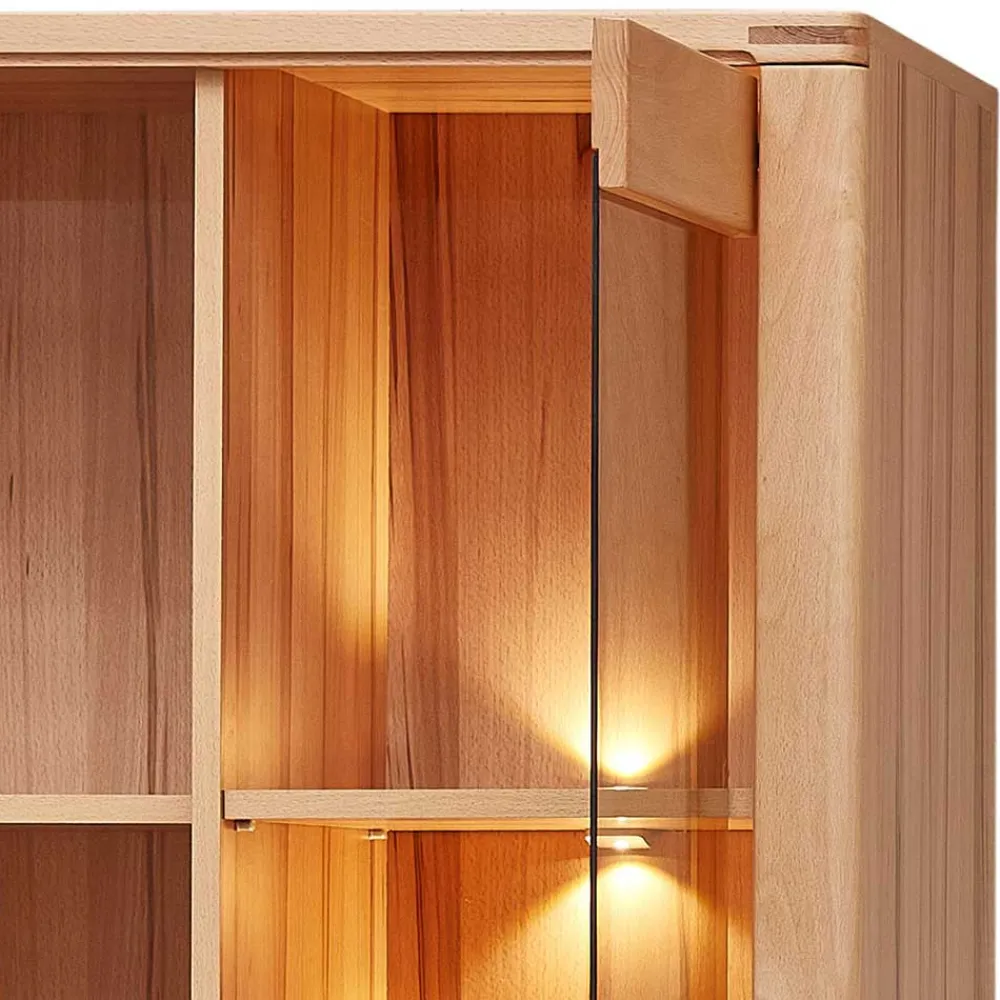 Wohnen Vitrinen<Wohnzimmervitrine aus Kernbuche mit LED - Amyonta