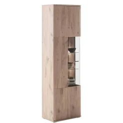 Wohnen Vitrinen<Wohnzimmervitrine in Wildeiche Holzoptik - Comrinaca