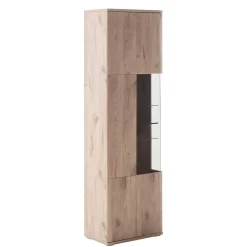 Wohnen Vitrinen<Wohnzimmervitrine in Wildeiche Holzoptik - Comrinaca