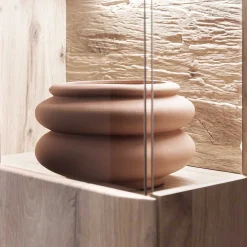 Wohnen Vitrinen<Wohnzimmervitrine in Wildeiche Holzoptik - Comrinaca