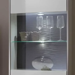 Wohnen Vitrinen<Wohnzimmervitrine Tacroma in Weiß Hochglanz