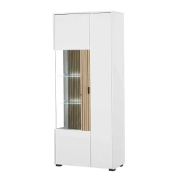 Wohnen Vitrinen<Wohnzimmer-Vitrinenschrank zweifarbig - Nenaloro