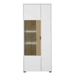 Wohnen Vitrinen<Wohnzimmer-Vitrinenschrank zweifarbig - Nenaloro