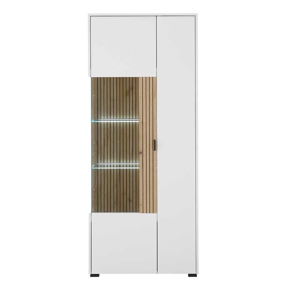 Wohnen Vitrinen<Wohnzimmer-Vitrinenschrank zweifarbig - Nenaloro