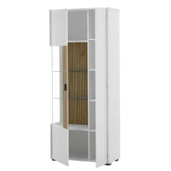 Wohnen Vitrinen<Wohnzimmer-Vitrinenschrank zweifarbig - Nenaloro