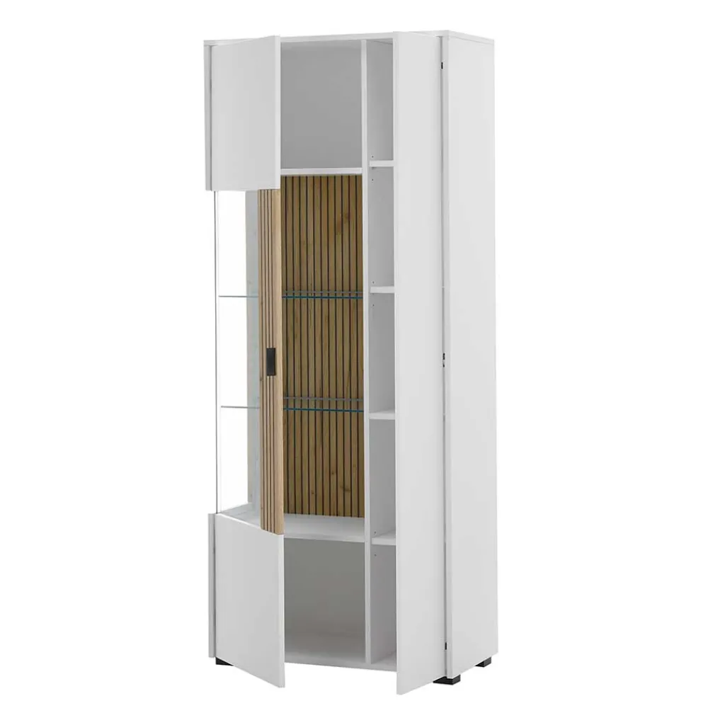 Wohnen Vitrinen<Wohnzimmer-Vitrinenschrank zweifarbig - Nenaloro