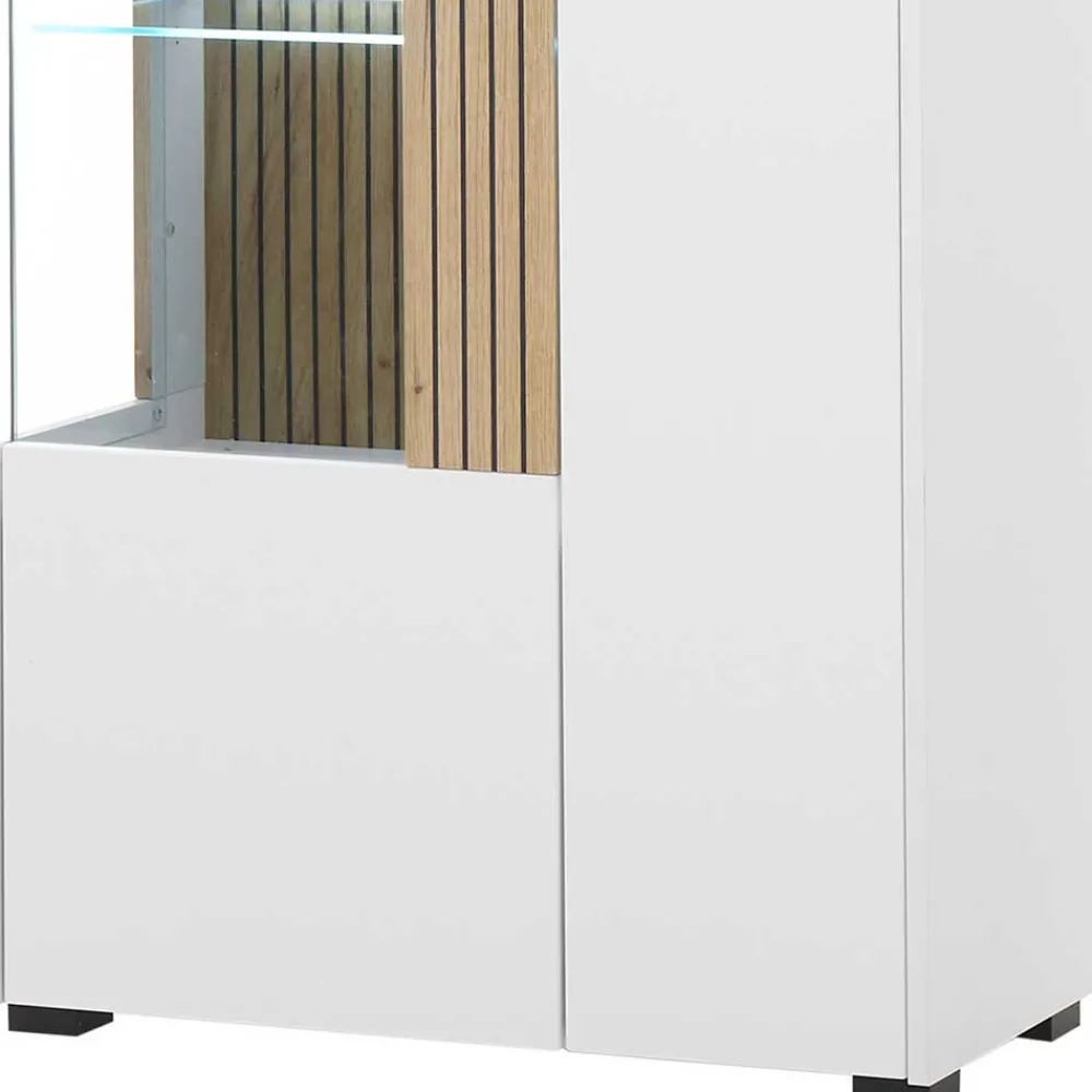 Wohnen Vitrinen<Wohnzimmer-Vitrinenschrank zweifarbig - Nenaloro