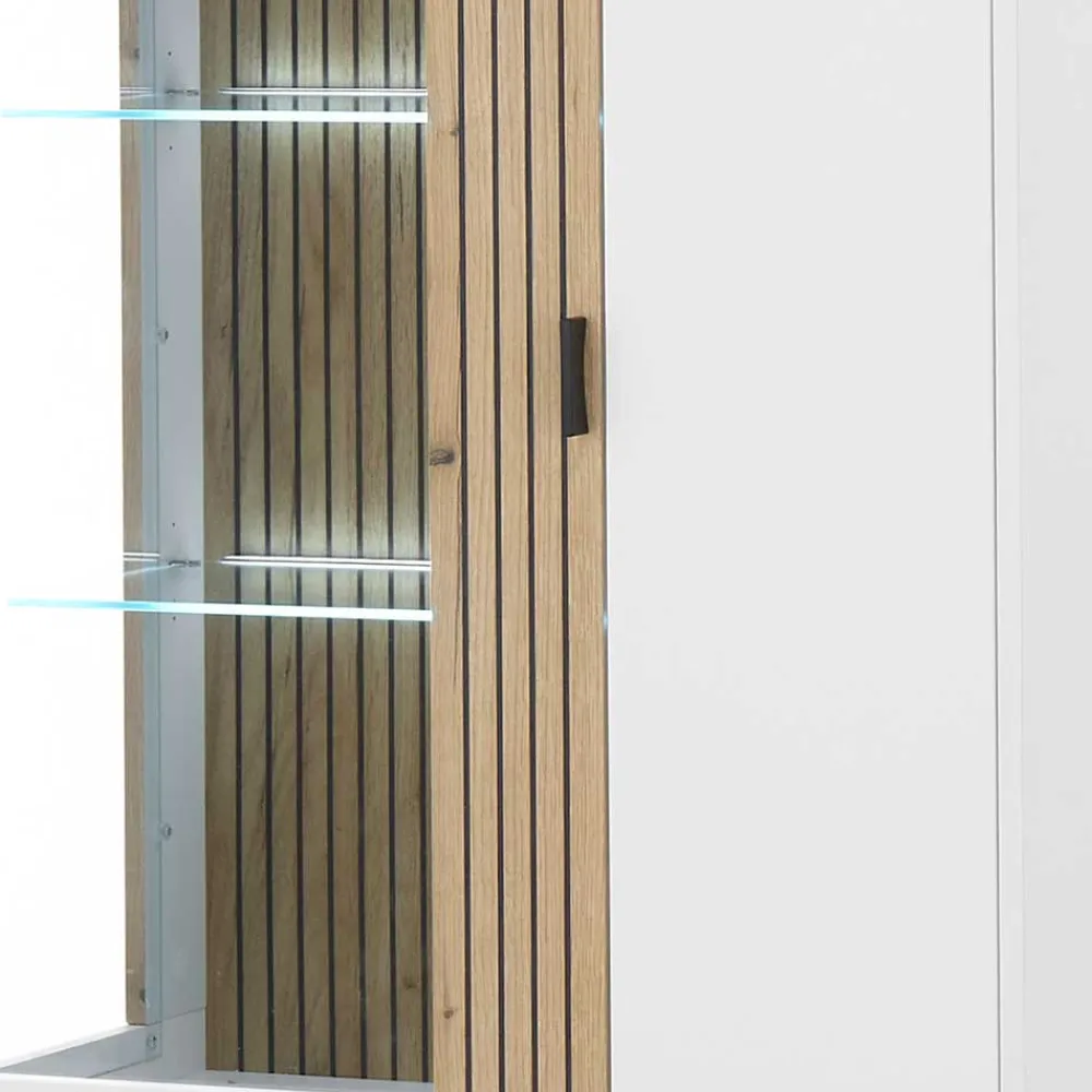 Wohnen Vitrinen<Wohnzimmer-Vitrinenschrank zweifarbig - Nenaloro