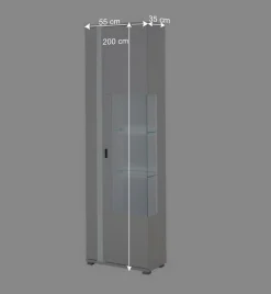 Wohnen Wohnwände<Wohnzimmerwand Möbelset mit LED Licht - Tirol (vierteilig)
