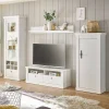 Wohnen Wohnwände<Wohnzimmerwohnwand in weißer Holzoptik Pinie - Liancos (vierteilig)