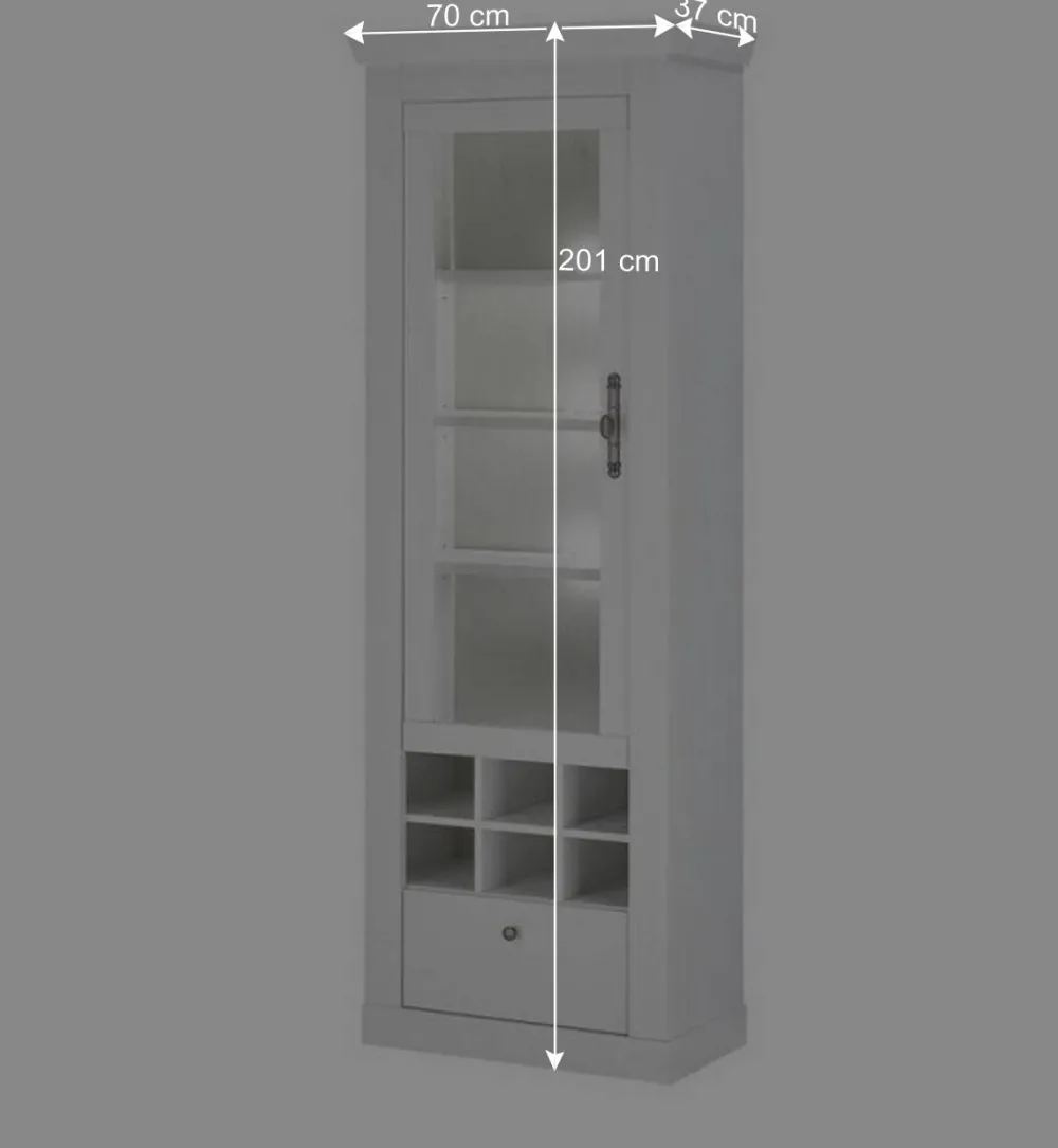 Wohnen Wohnwände<Wohnzimmerwohnwand in weißer Holzoptik Pinie - Liancos (vierteilig)