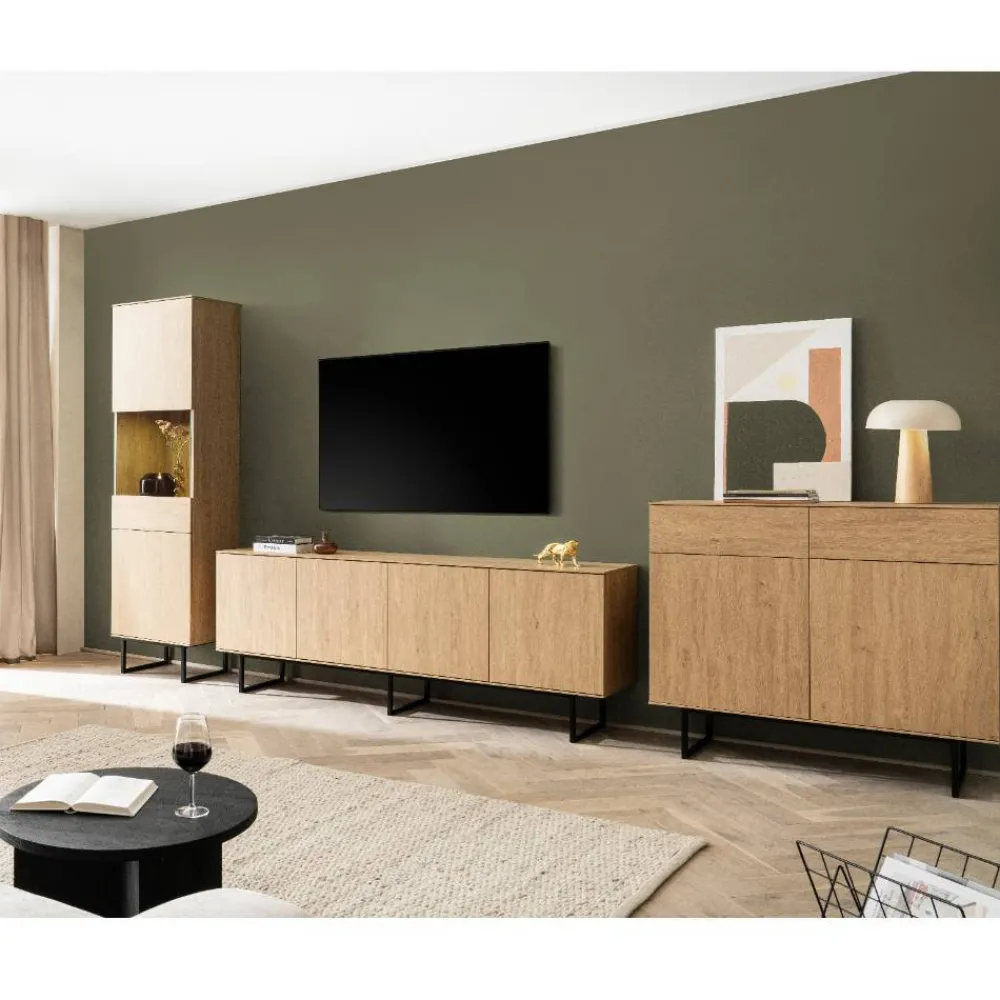 Wohnen Wohnwände<Wohnzimmer-Wohnwand Set - Jaskin (dreiteilig)
