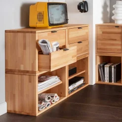 Wohnen Regale<Würfel Regal mit 2 Schubladen 38x38x35 cm - Gabela