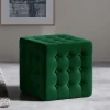 Wohnen Hocker<Würfelhocker aus Samt in Grün - Oldschool