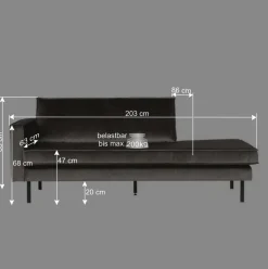 Wohnen Sofas<Wundervolle Recamiere in tollem Blau Cumagon Retro