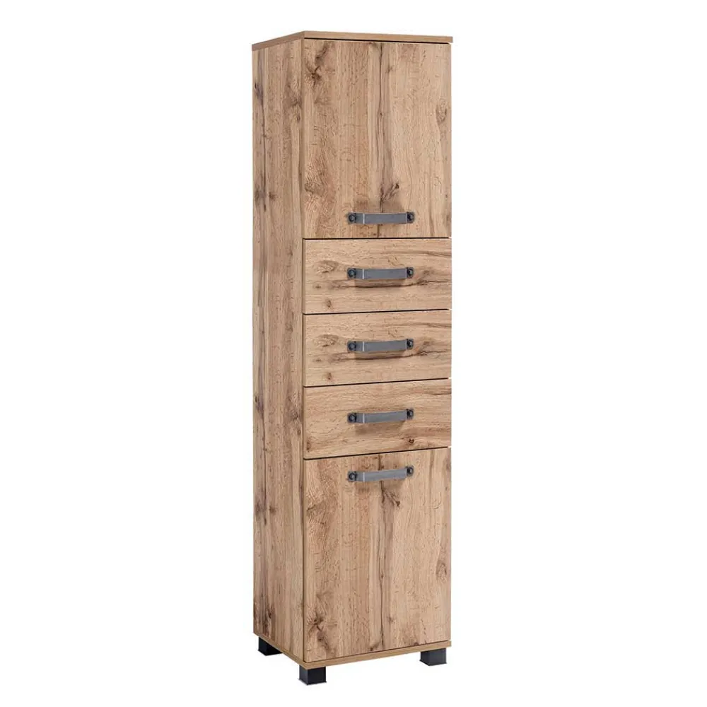 Wohnen Schränke<40x164 Badschrank mit 3 Schubladen - Iskro