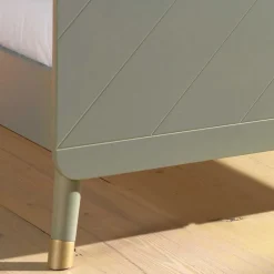 Wohnen Betten<90x200 Bett in Oliv Grün & Gold - Genn