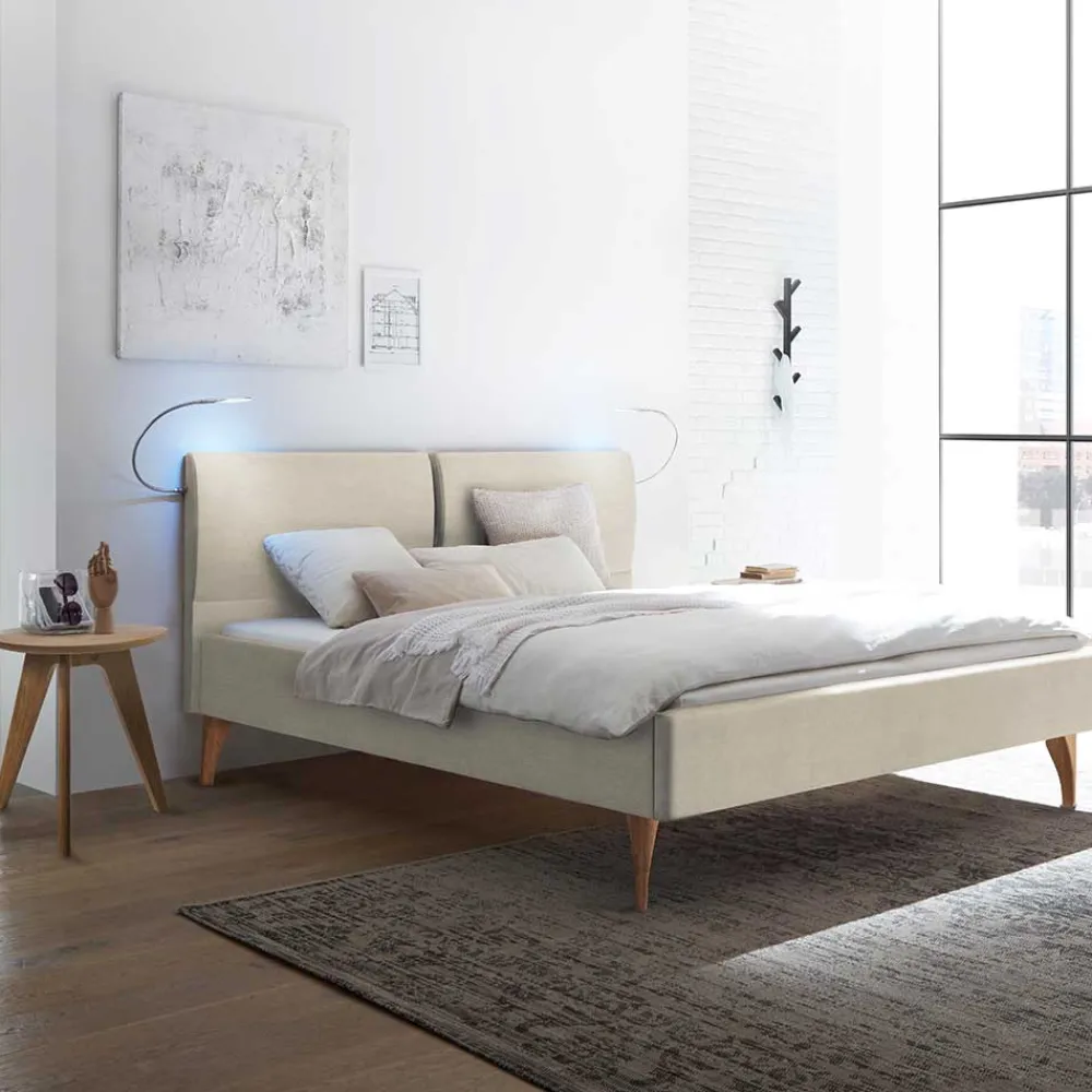 Wohnen Betten<140x200 Bettgestell gepolstert in Beige - Duarto
