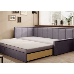 Wohnen Sofas<150x200 cm Bettsofa in Altrosa und Mauve - Tampa