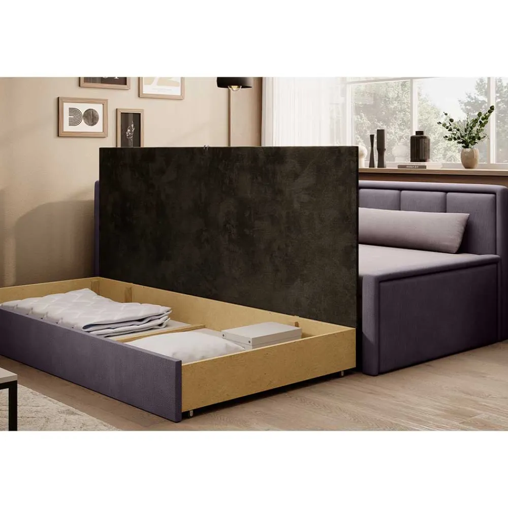 Wohnen Sofas<150x200 cm Bettsofa in Altrosa und Mauve - Tampa