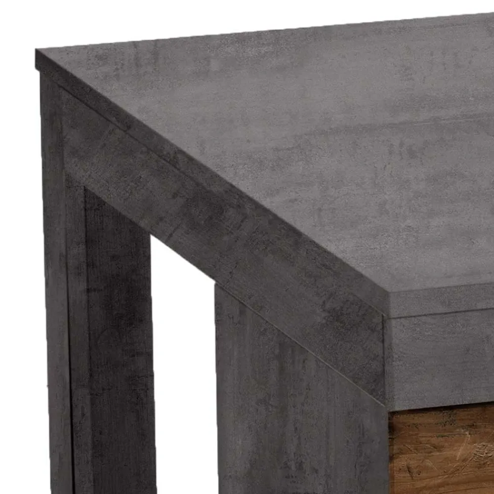 Wohnen Tische<80x80 cm Couchtisch in Beton Optik & Antik Holz NB - Imlory