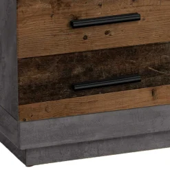 Wohnen Tische<80x80 cm Couchtisch in Beton Optik & Antik Holz NB - Imlory