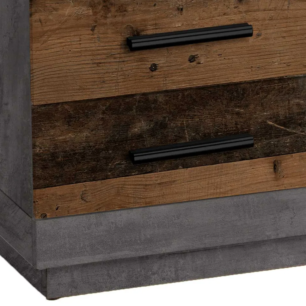 Wohnen Tische<80x80 cm Couchtisch in Beton Optik & Antik Holz NB - Imlory