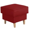 Wohnen Hocker<53x53 cm Kunstlederhocker in Rot - Durango