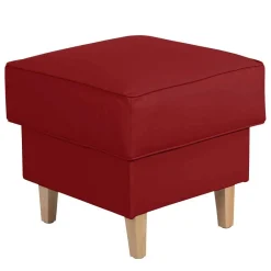 Wohnen Hocker<53x53 cm Kunstlederhocker in Rot - Durango