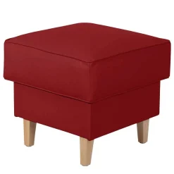 Wohnen Hocker<53x53 cm Kunstlederhocker in Rot - Durango