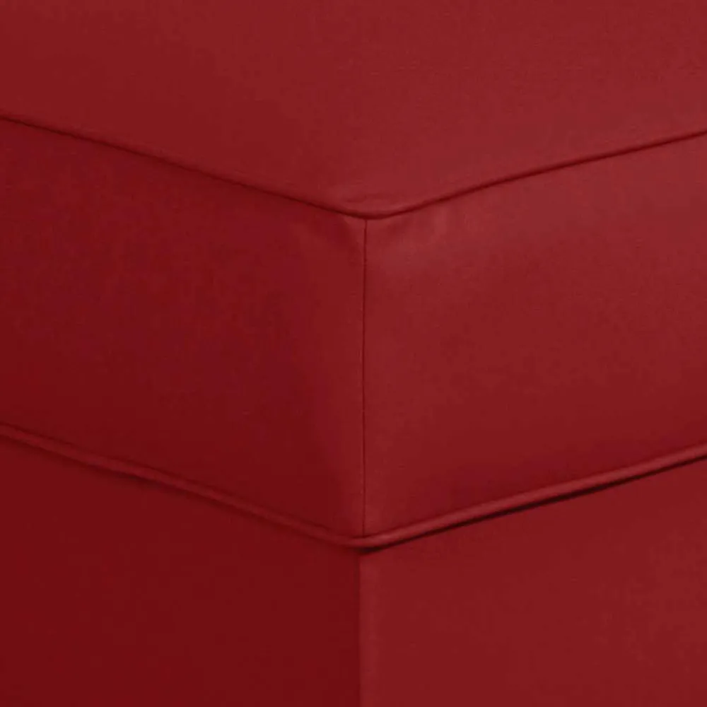 Wohnen Hocker<53x53 cm Kunstlederhocker in Rot - Durango