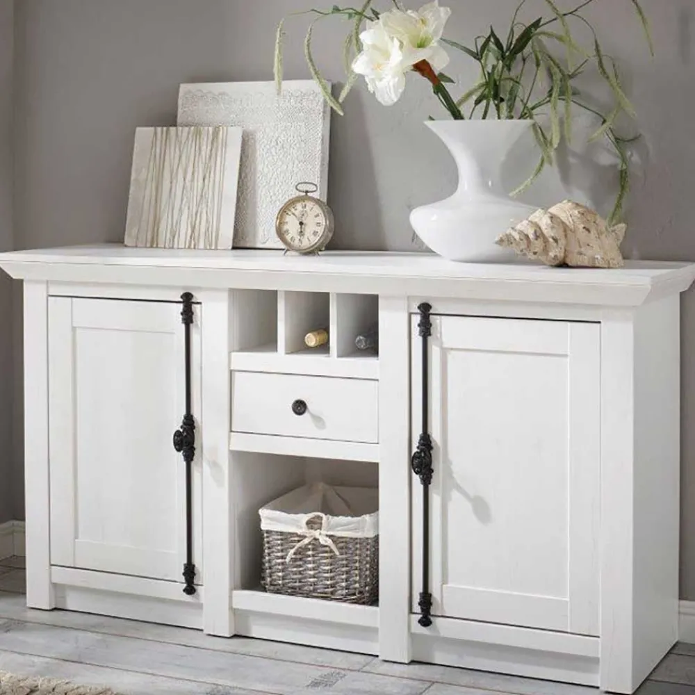 Wohnen Sideboards<152x83 cm Landhaus Anrichte in Weiß - Chelles