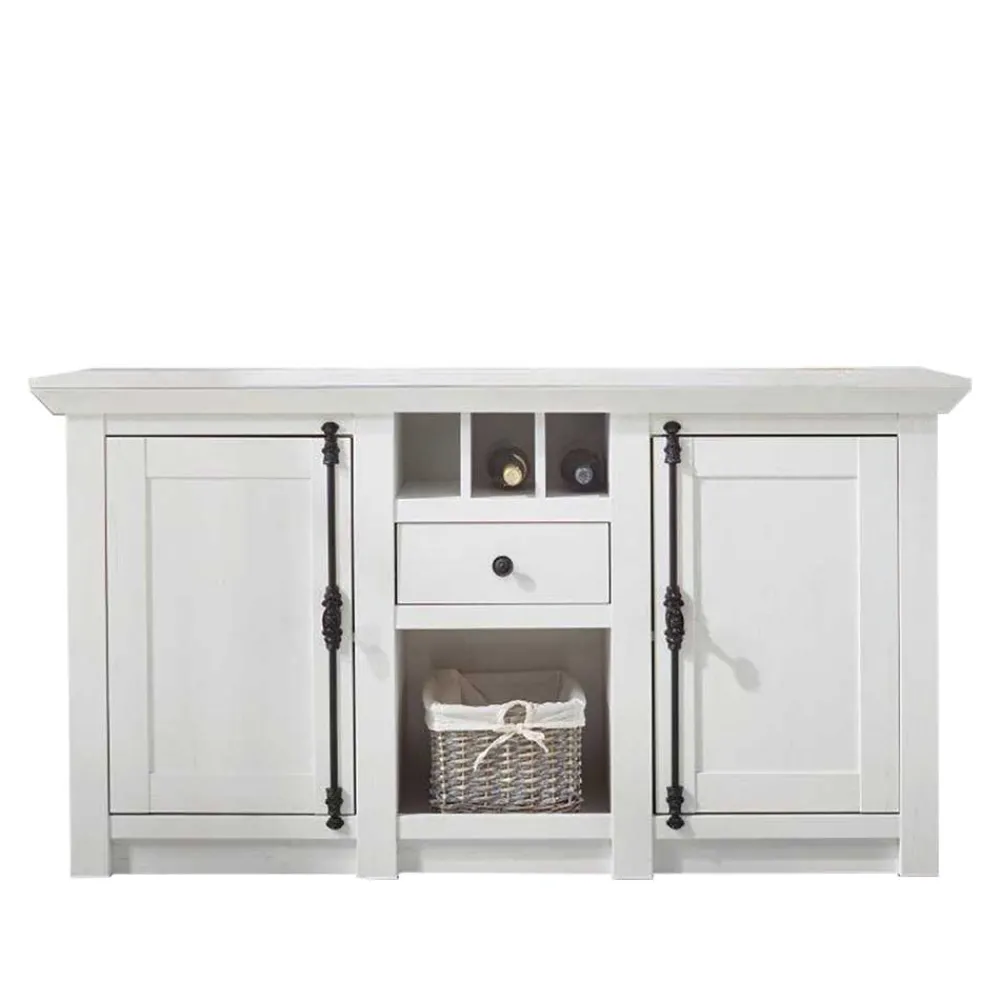 Wohnen Sideboards<152x83 cm Landhaus Anrichte in Weiß - Chelles