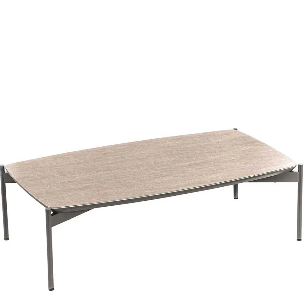 Wohnen Tische<85x50 Couchtisch mit Glas Beschichtung Taupe - Basel
