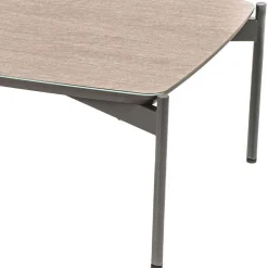 Wohnen Tische<85x50 Couchtisch mit Glas Beschichtung Taupe - Basel