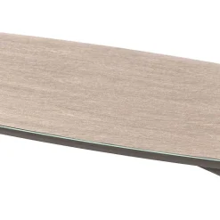 Wohnen Tische<85x50 Couchtisch mit Glas Beschichtung Taupe - Basel