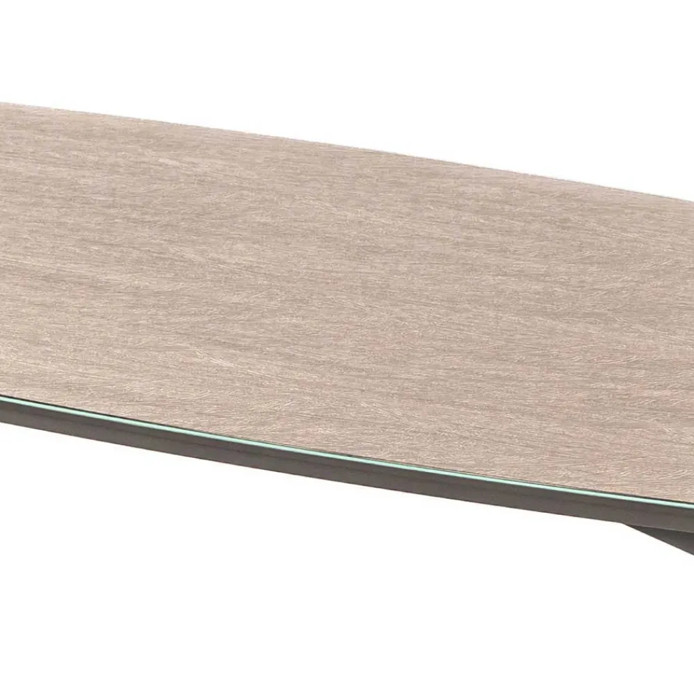 Wohnen Tische<85x50 Couchtisch mit Glas Beschichtung Taupe - Basel