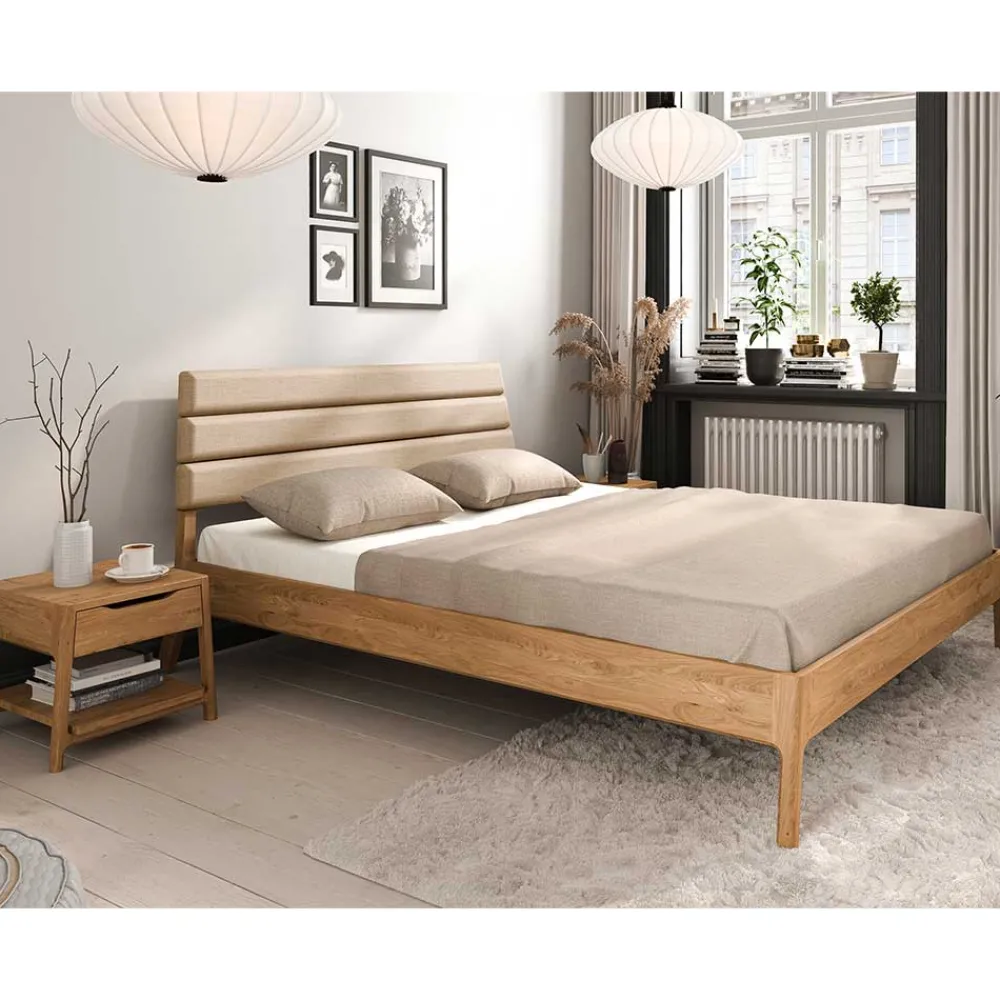 Wohnen Betten<140x200 Designbett aus Wildeiche - Puwa
