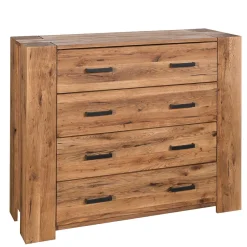 Wohnen Sideboards<120x100 Eiche Kommode mit Metallgriffen - Latinossa