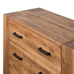 Wohnen Sideboards<120x100 Eiche Kommode mit Metallgriffen - Latinossa