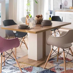 Wohnen Tische<160x90 Esstisch mit Säulenfuß zweifarbig - Caldri