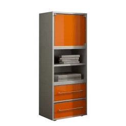 Wohnen Kommoden<45x120 Hochkommode mit Glasfront Orange - Katalonia
