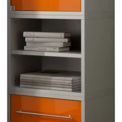 Wohnen Kommoden<45x120 Hochkommode mit Glasfront Orange - Katalonia