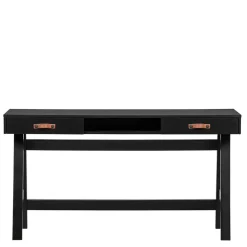 Wohnen Tische<140x62 Kiefernholz Schreibtisch in Schwarz - Ilvessino