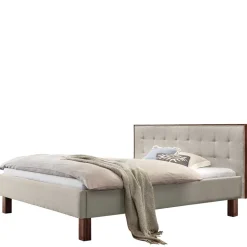 Wohnen Betten<140x200 Polsterbett in Beige und Nussbaum - Kyras