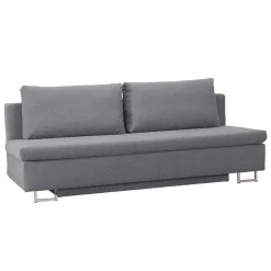 Wohnen Sofas<150x200 Schlafcouch mit Bettkasten in Hellgrau Batista mit Kaltschaum