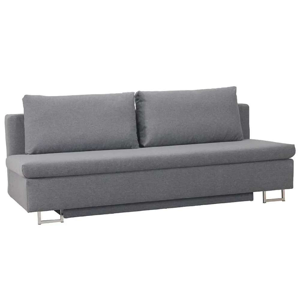 Wohnen Sofas<150x200 Schlafcouch mit Bettkasten in Hellgrau Batista mit Kaltschaum