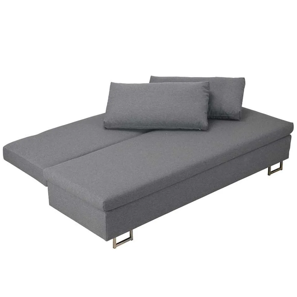 Wohnen Sofas<150x200 Schlafcouch mit Bettkasten in Hellgrau Batista mit Kaltschaum